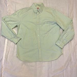 Men’s Vintage Brooks Brothers Mint Green Blue Striped Button Down Dress Shirt XL